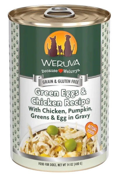 Weruva Classic Dog  Green Eggs & Chicken Recipe Chicken, Pumpkin, Greens & Egg in Gravy 14oz Canned Dog Food