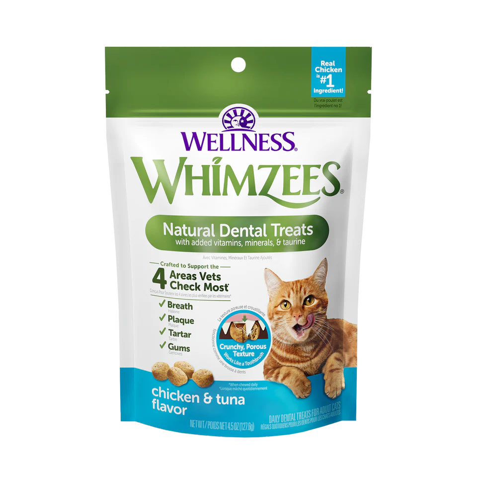 Wellness Whimzees Cat Dental Treats Chicken & Tuna 4.5oz